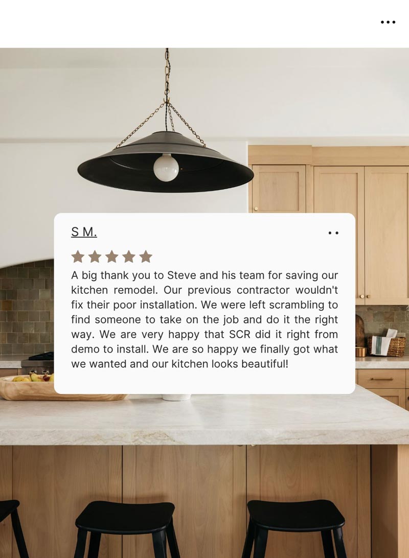 Customer testimonial post design for contractor Instagram